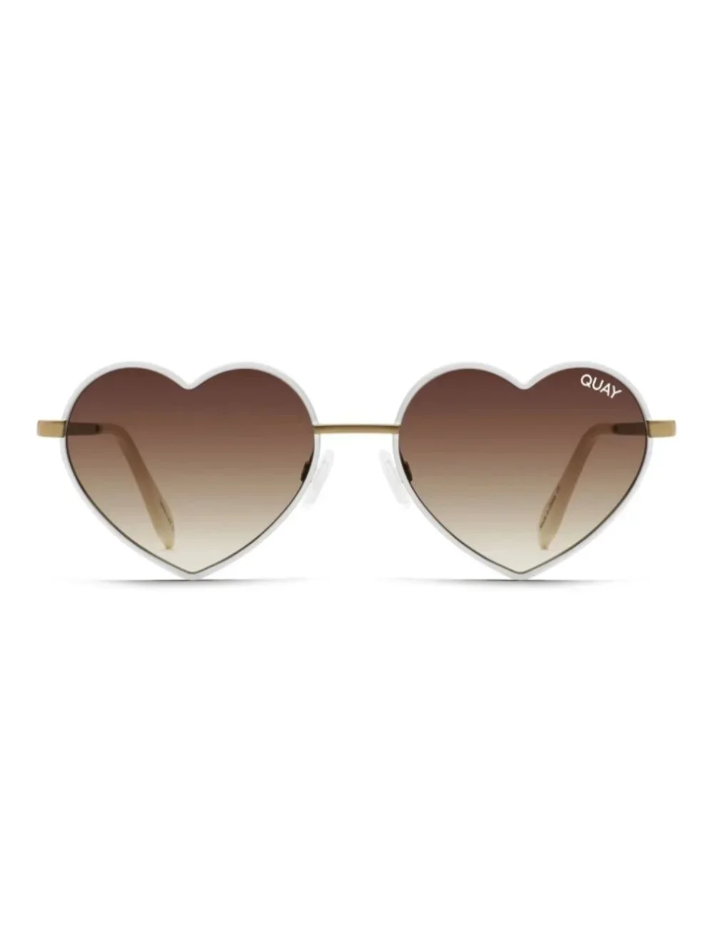 Quay Australia Heartbreaker Sunglasses White Frame / Brown Lens - NWT
